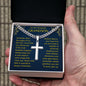 To My Dearest Grandson Cuban Chain with Artisan Cross