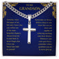 To My Grandson Cuban Chain with Artisan Cross Necklace (V3)