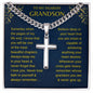 To My Dearest Grandson Cuban Chain with Artisan Cross