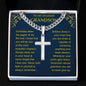 To My Dearest Grandson Cuban Chain with Artisan Cross