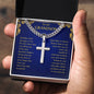 To My Grandson Cuban Chain with Artisan Cross Necklace (V3)