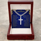 To My Grandson Cuban Chain with Artisan Cross Necklace (V3)