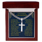 To My Dearest Grandson Cuban Chain with Artisan Cross