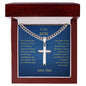 Artisan Cross with Cuban Chain to Son from Dad
