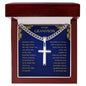 To My Grandson Cuban Chain with Artisan Cross Necklace (V3)