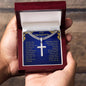 To My Grandson Cuban Chain with Artisan Cross Necklace (V3)