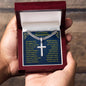 To My Dearest Grandson Cuban Chain with Artisan Cross