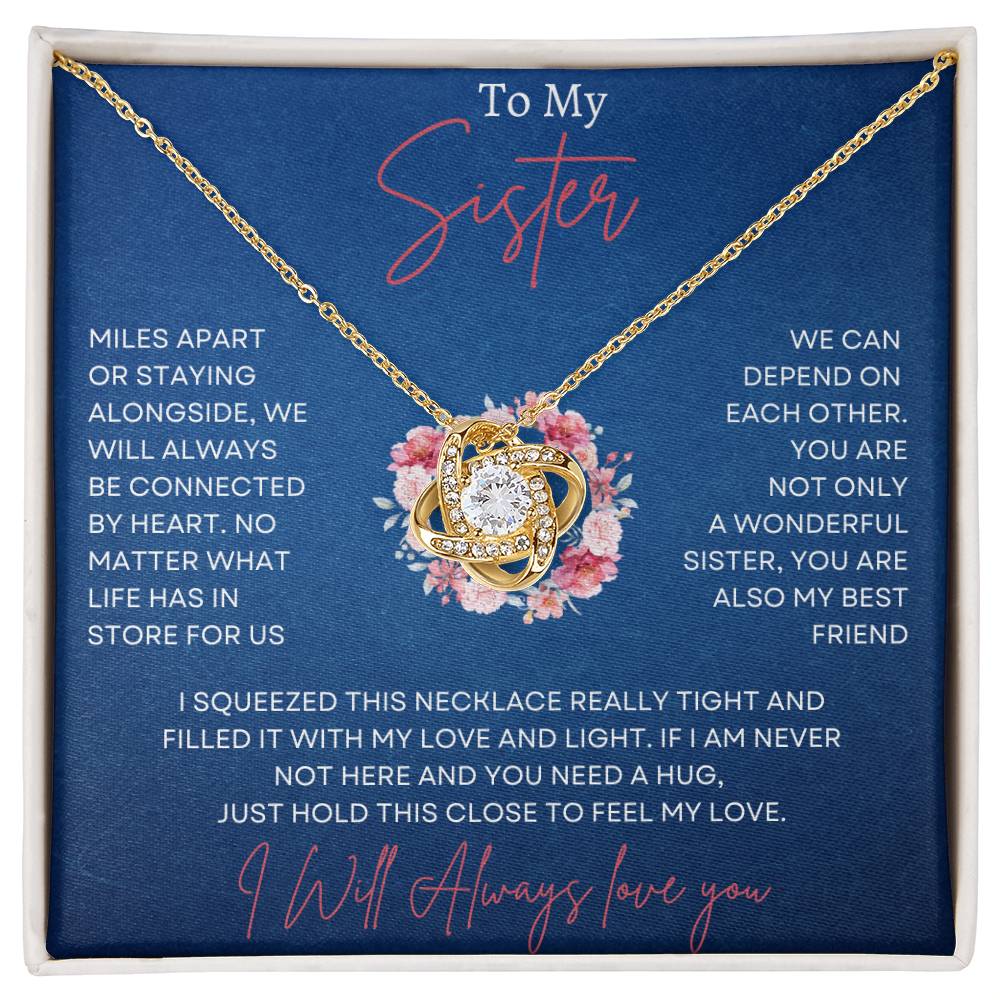 To My Sister Love Knot Necklace