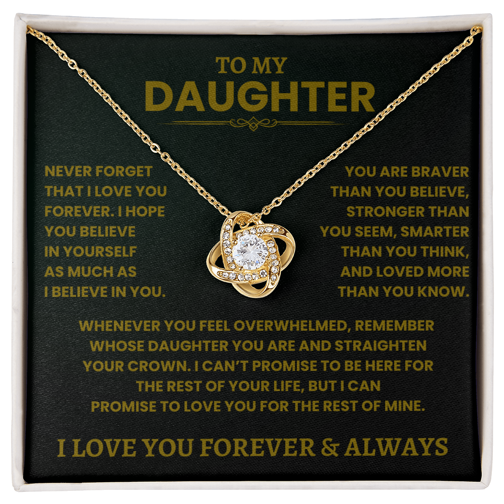 To My Daughter- Love Knot Necklace