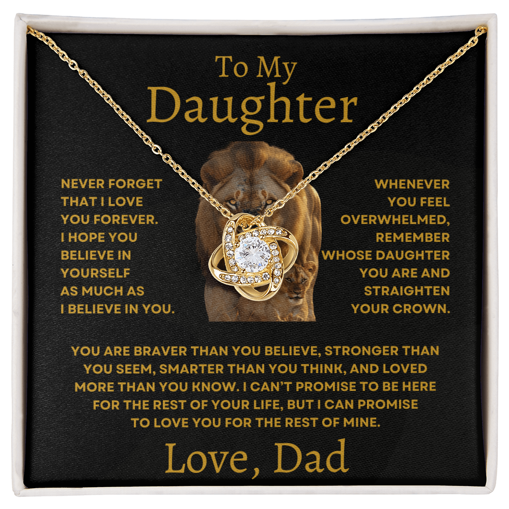 To My Daughter Love Knot Necklace