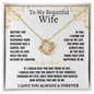 To My Beautiful Wife- Love Knot Necklace