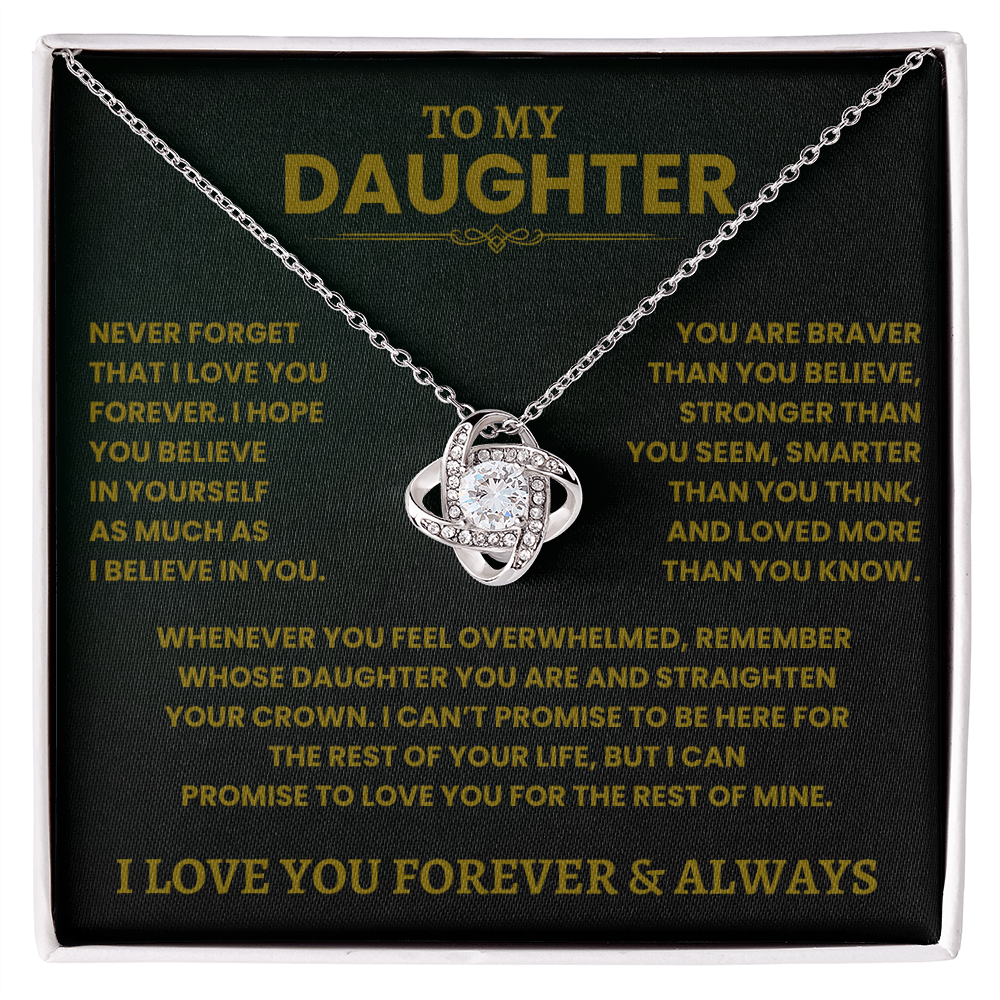 To My Daughter- Love Knot Necklace