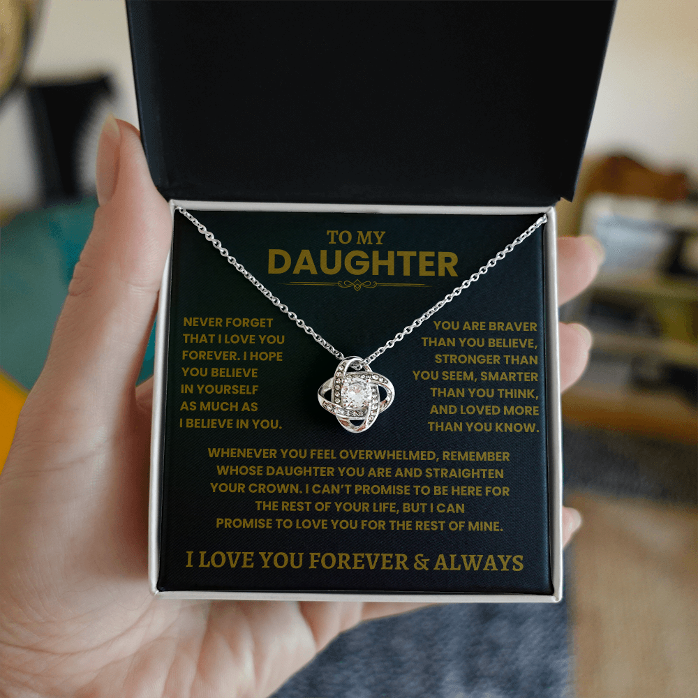 To My Daughter- Love Knot Necklace