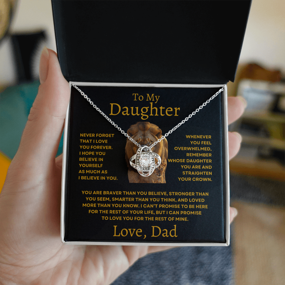 To My Daughter Love Knot Necklace