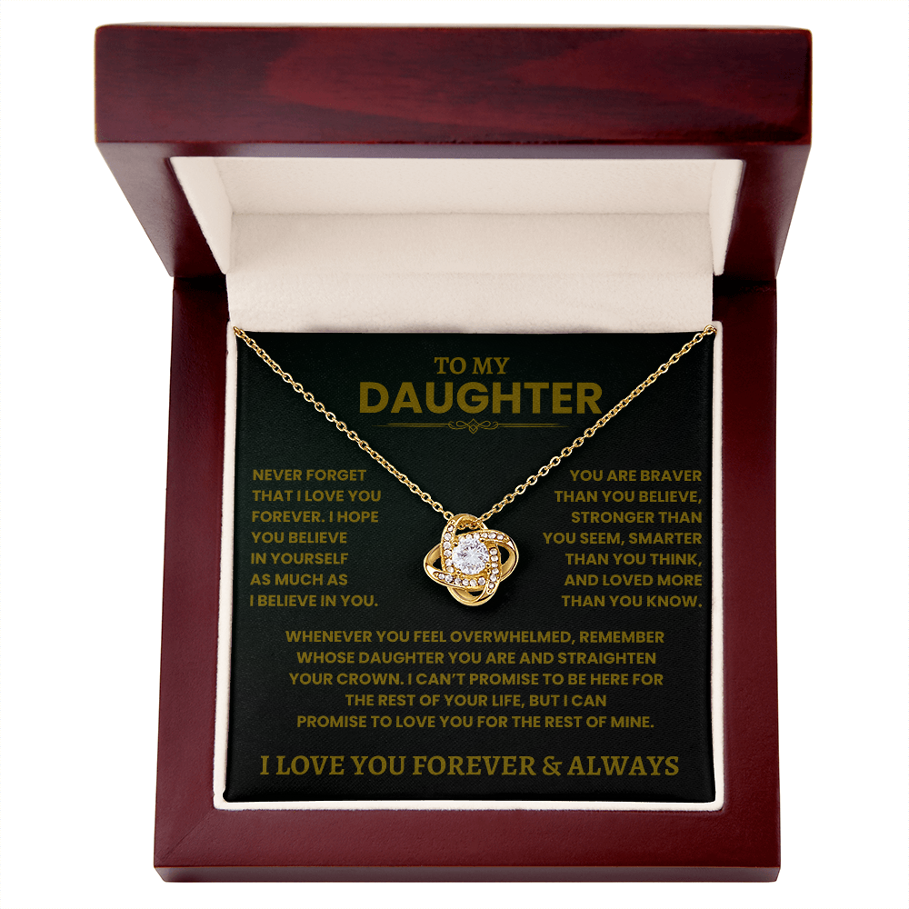 To My Daughter- Love Knot Necklace