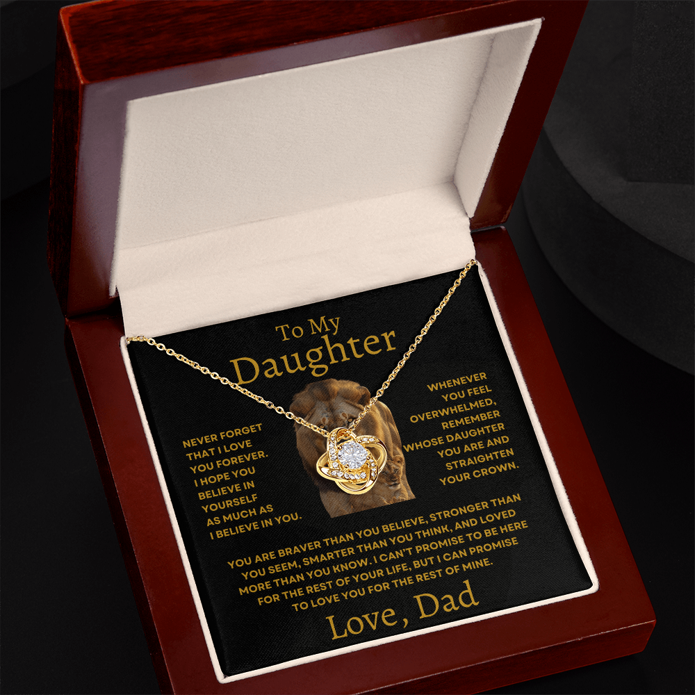 To My Daughter Love Knot Necklace