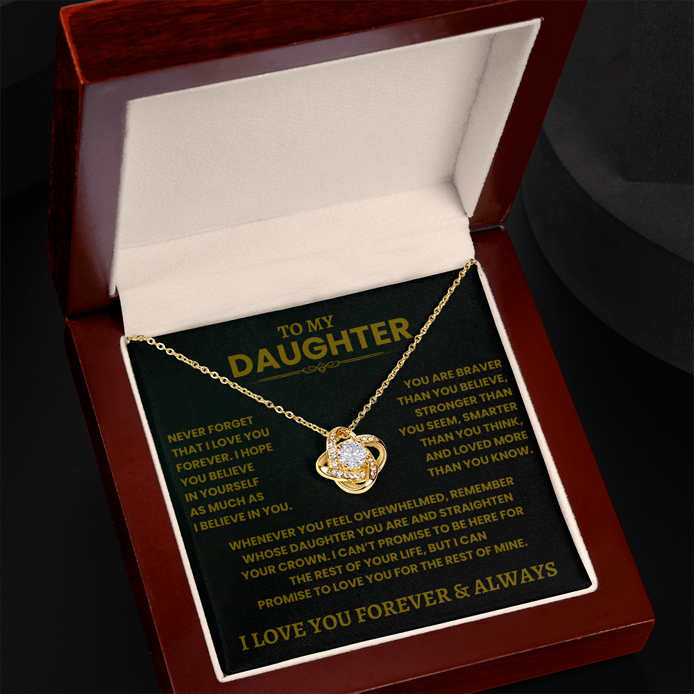 To My Daughter- Love Knot Necklace