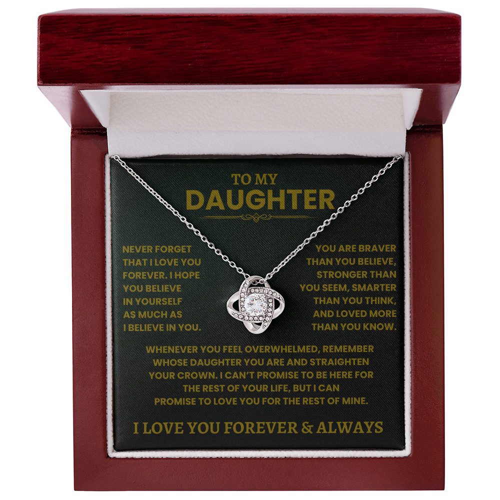 To My Daughter- Love Knot Necklace