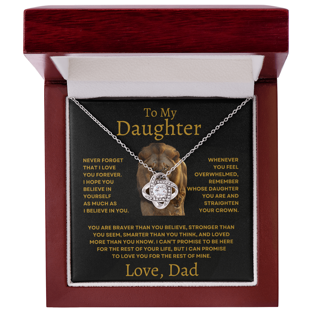 To My Daughter Love Knot Necklace