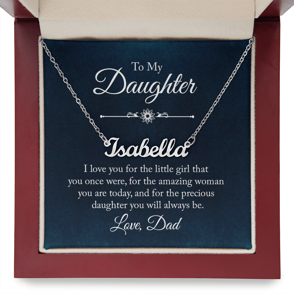 To My Beautiful Daughter – Personalized Name Necklace, A Heartfelt Gift from Dad