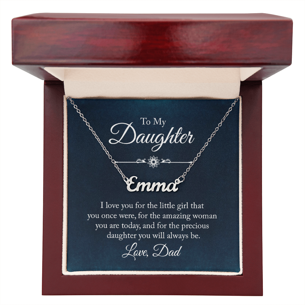 To My Beautiful Daughter – Personalized Name Necklace, A Heartfelt Gift from Dad