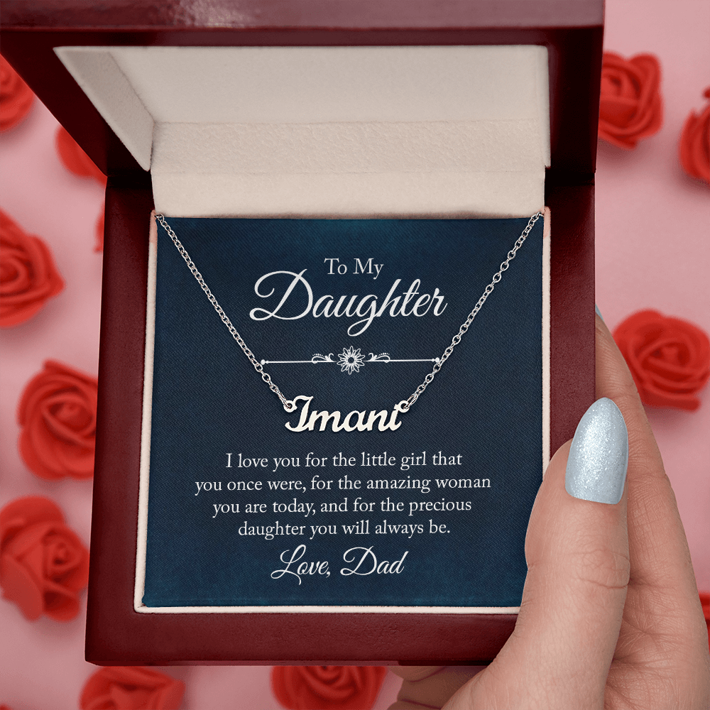 To My Beautiful Daughter – Personalized Name Necklace, A Heartfelt Gift from Dad