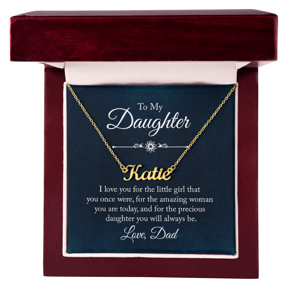 To My Beautiful Daughter – Personalized Name Necklace, A Heartfelt Gift from Dad