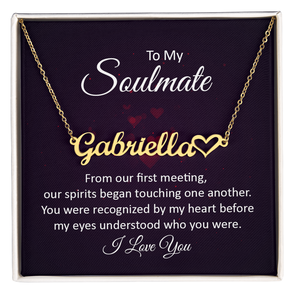 To My Soulmate – Personalized Heart Name Necklace
