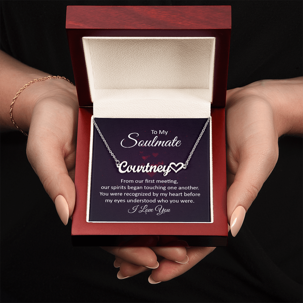 To My Soulmate – Personalized Heart Name Necklace