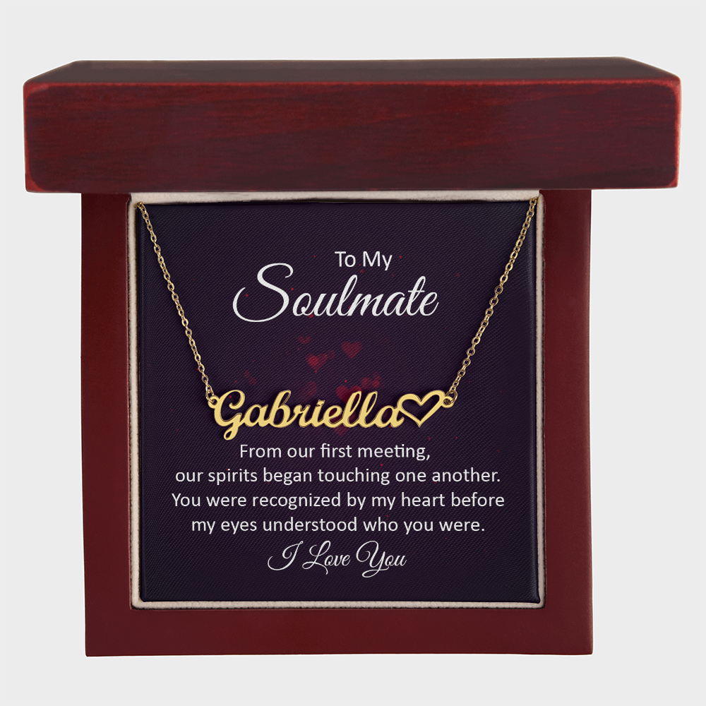 To My Soulmate – Personalized Heart Name Necklace