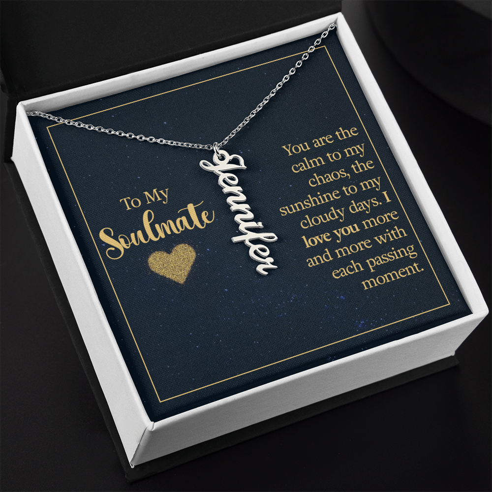 To My Soulmate β Personalized Vertical Name Necklace