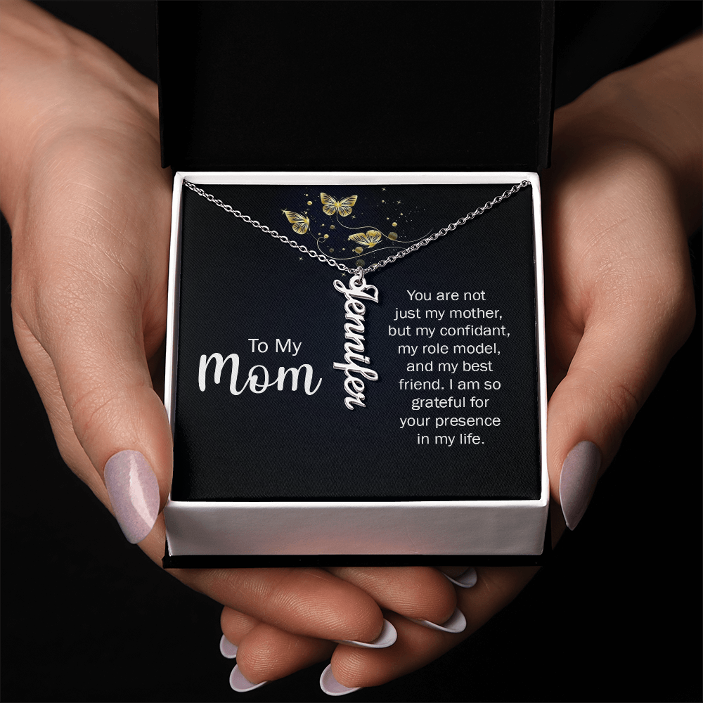 Mom, You Are Loved – Custom Name Necklace Made Just for Her