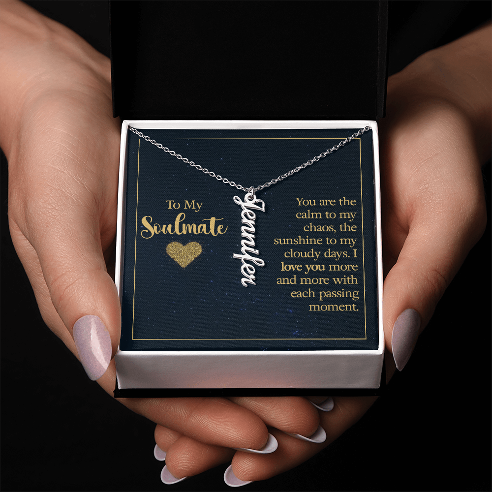 To My Soulmate β Personalized Vertical Name Necklace