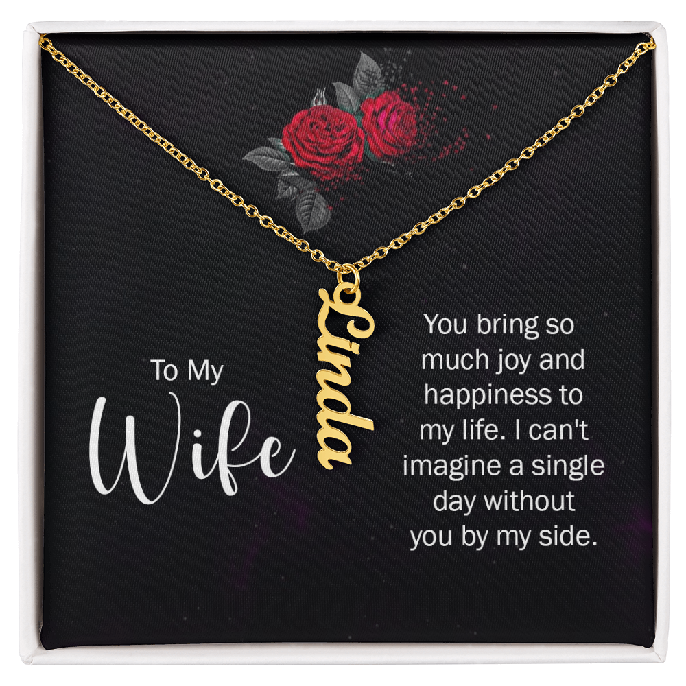 To My Forever Love – Personalized Vertical Name Necklace for Wife