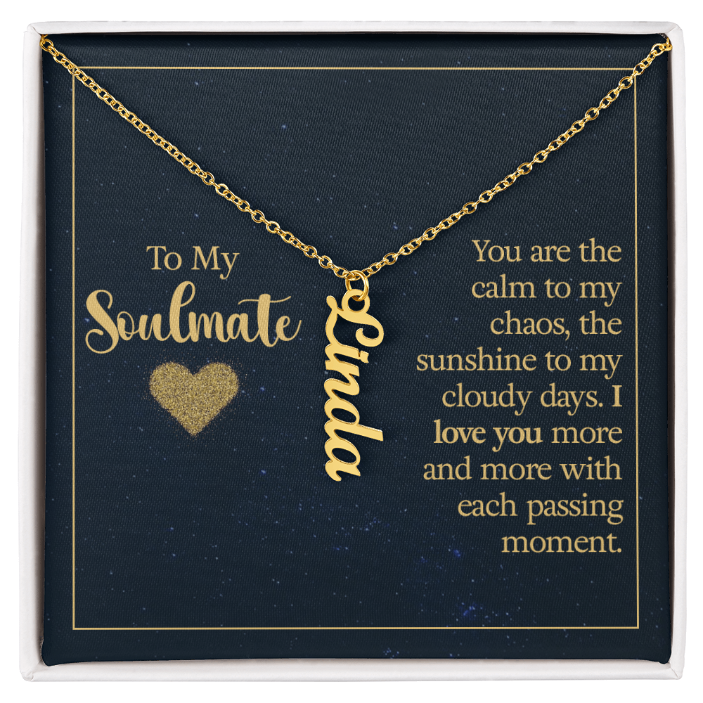 To My Soulmate β Personalized Vertical Name Necklace