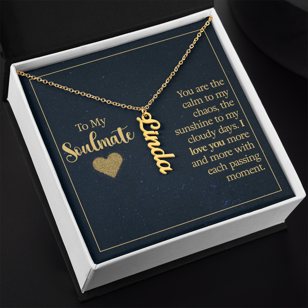 To My Soulmate β Personalized Vertical Name Necklace