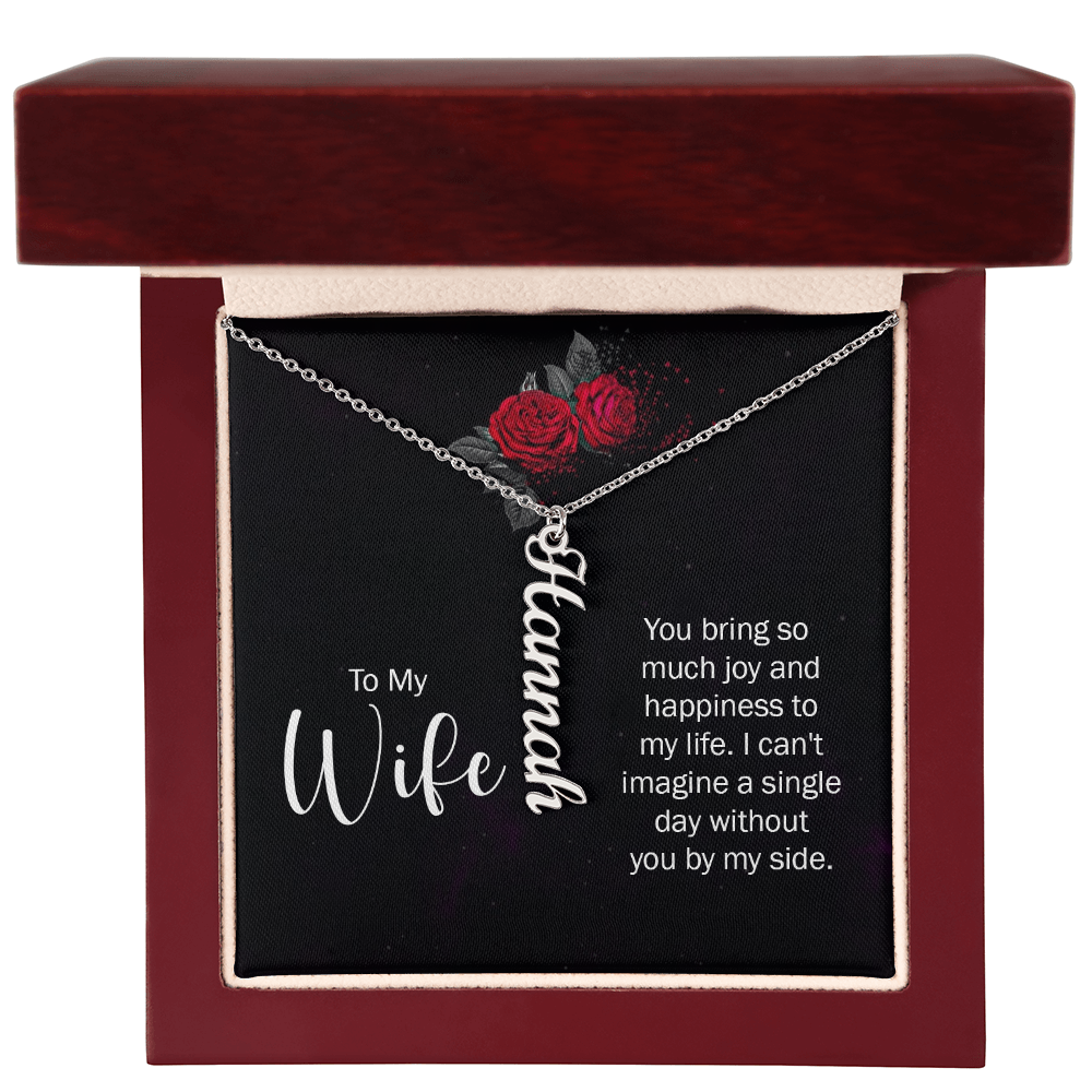 To My Forever Love – Personalized Vertical Name Necklace for Wife
