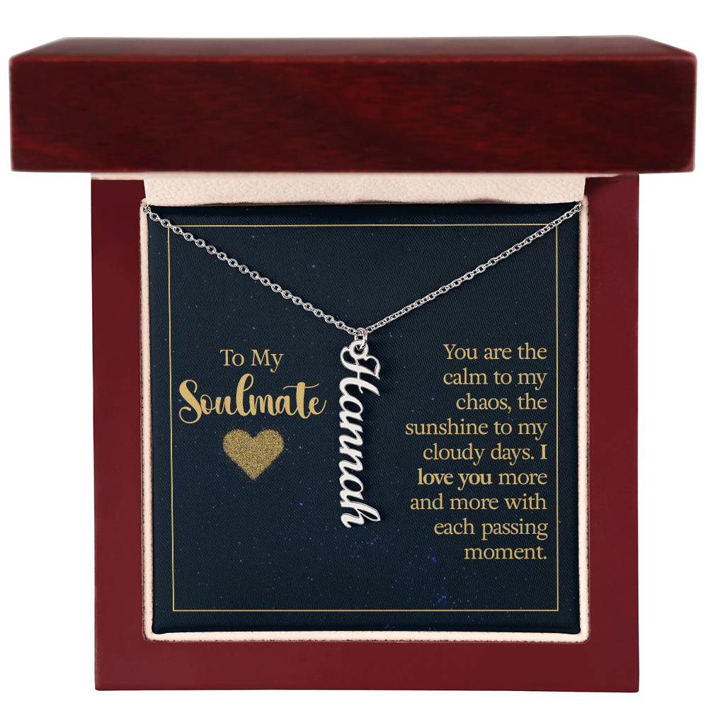 To My Soulmate β Personalized Vertical Name Necklace