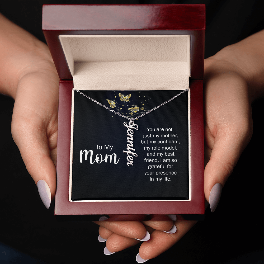 Mom, You Are Loved – Custom Name Necklace Made Just for Her