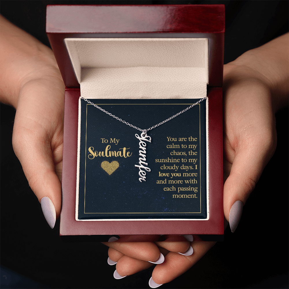 To My Soulmate β Personalized Vertical Name Necklace