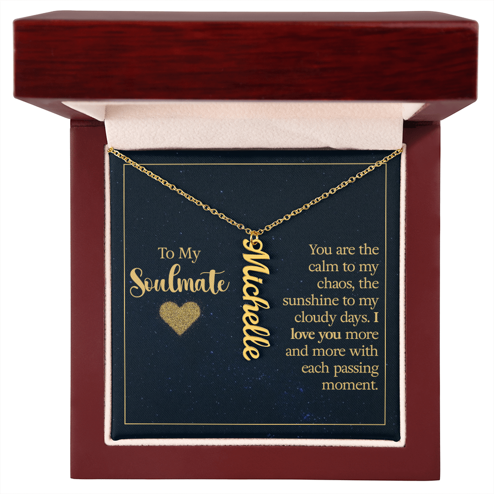 To My Soulmate β Personalized Vertical Name Necklace