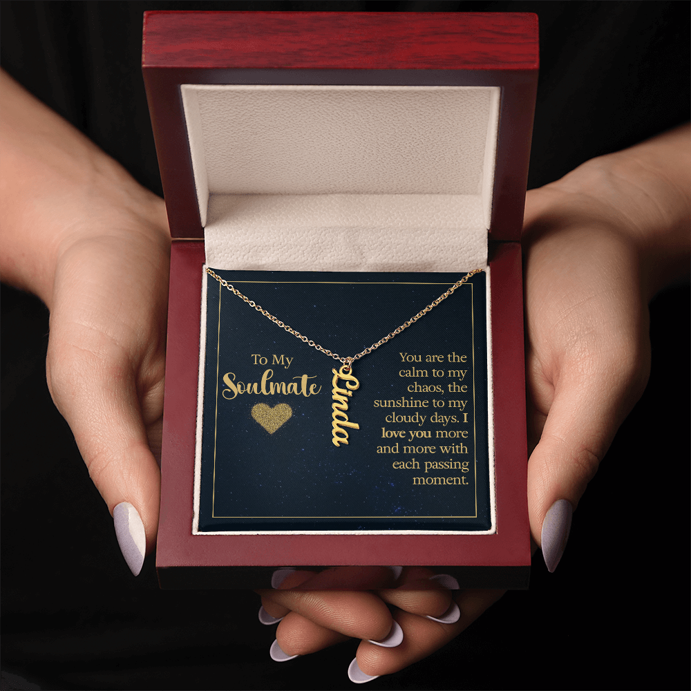 To My Soulmate β Personalized Vertical Name Necklace