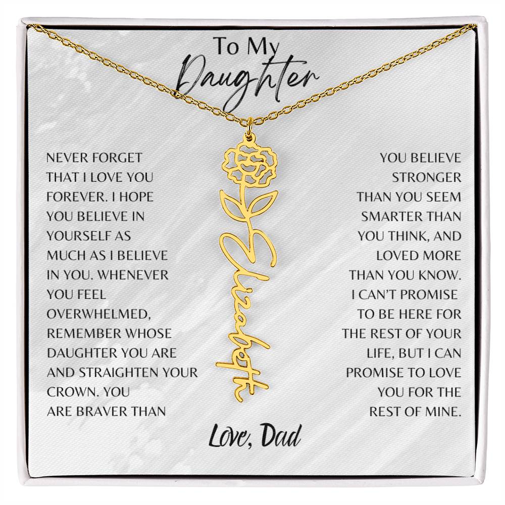 Blossom Name Necklace: Personalized Floral Elegance