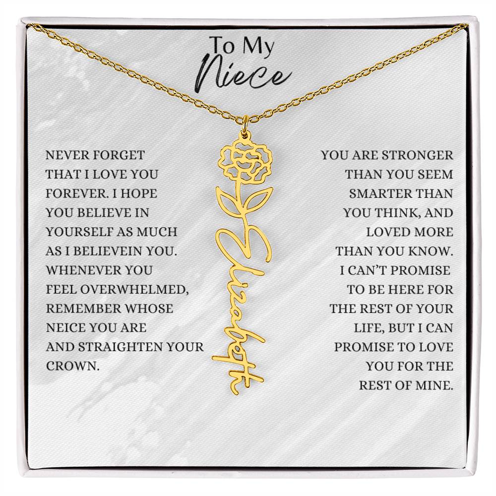 Birth Flower Custom Name Necklace
