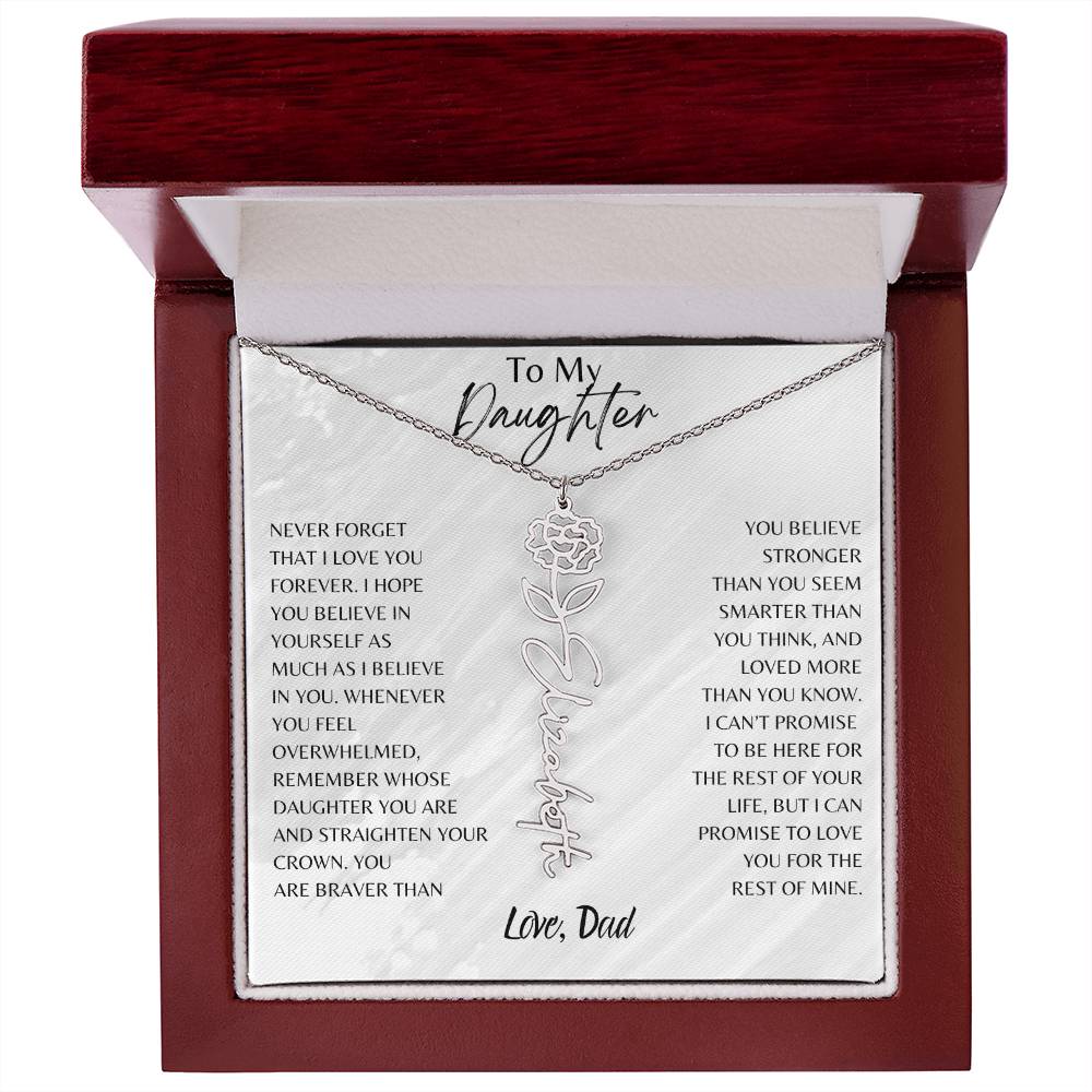 Blossom Name Necklace: Personalized Floral Elegance