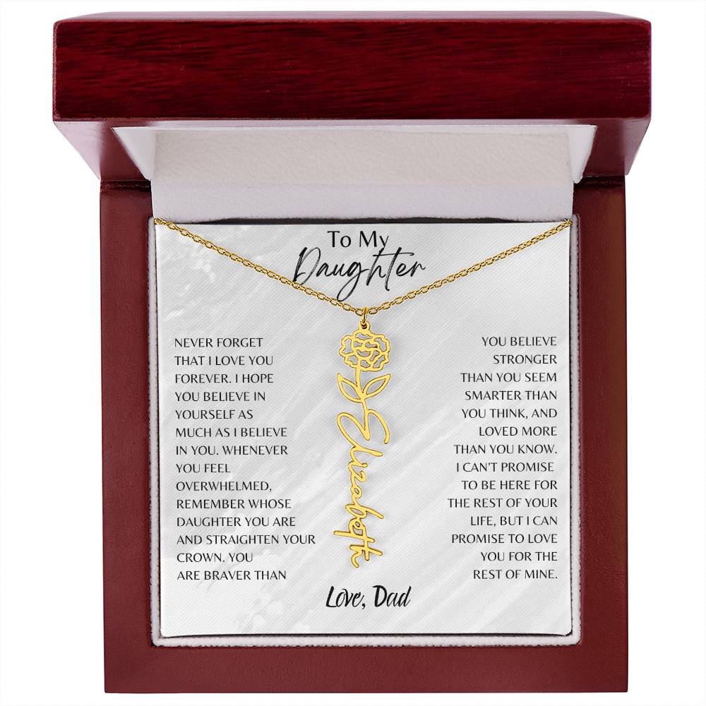 Blossom Name Necklace: Personalized Floral Elegance