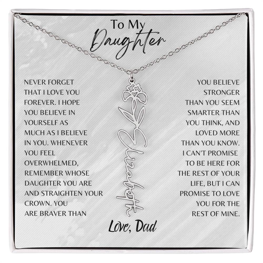 Blossom Name Necklace: Personalized Floral Elegance