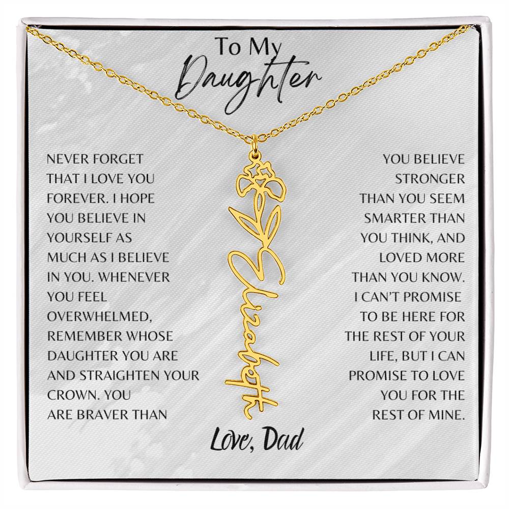 Blossom Name Necklace: Personalized Floral Elegance
