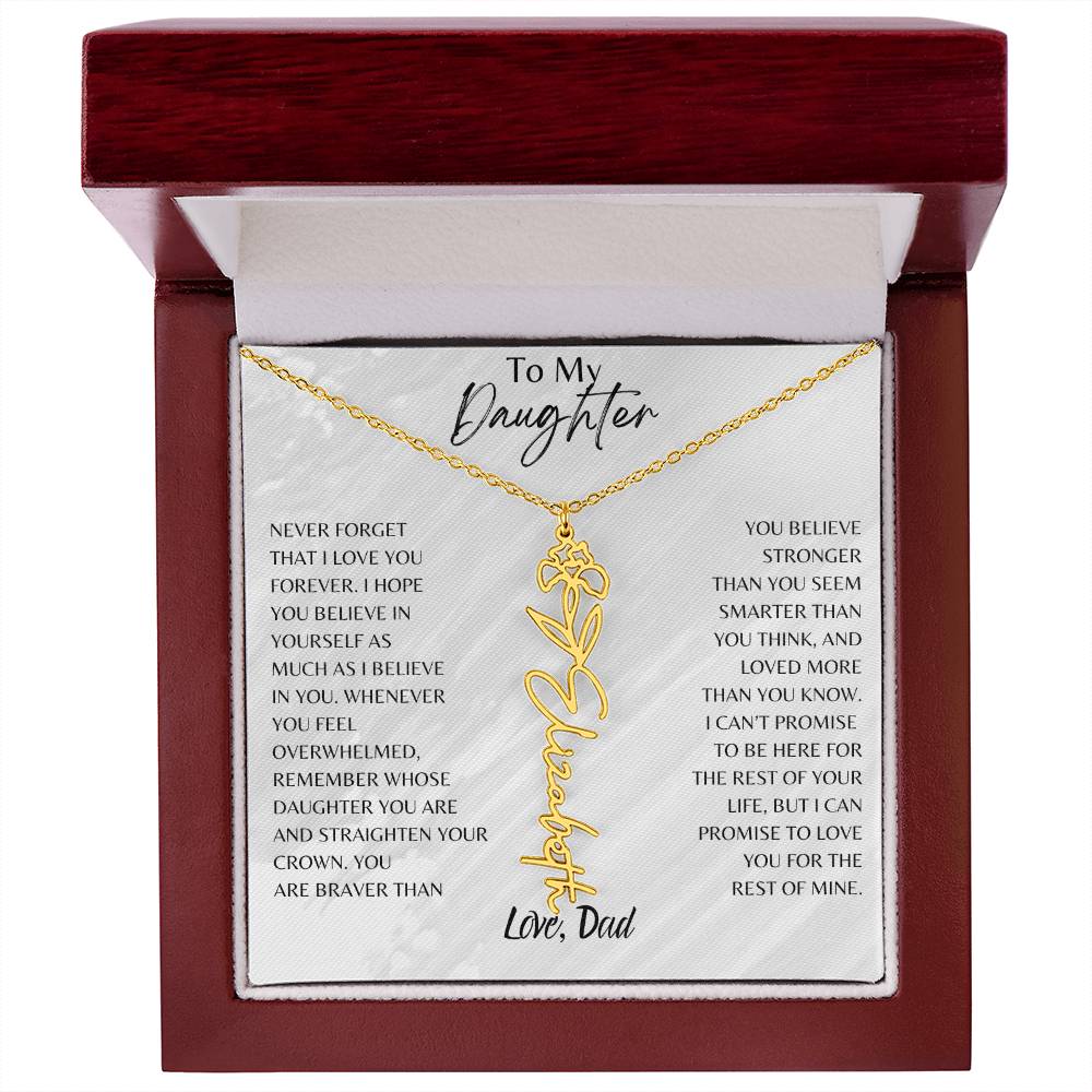 Blossom Name Necklace: Personalized Floral Elegance