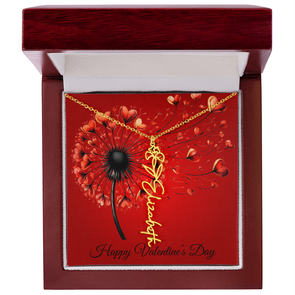 Personalized Flower Name Necklace for Valentine's Day